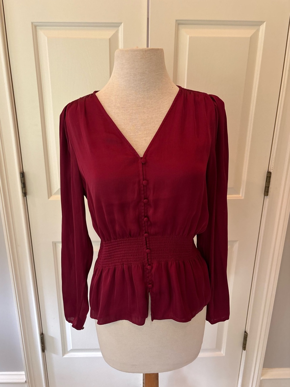 Banana Republic Silky Deep Red Blouse